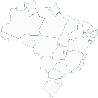 Mapa do Brasil com os estados atendidos pela C3 Saúde